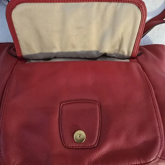 Coach Red Leather Tote Bag - Picture 10 of 10